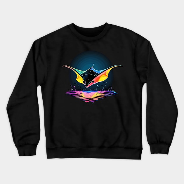 Stingray Silhoutte Crewneck Sweatshirt by TaevasDesign